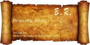 Broczky Riza névjegykártya